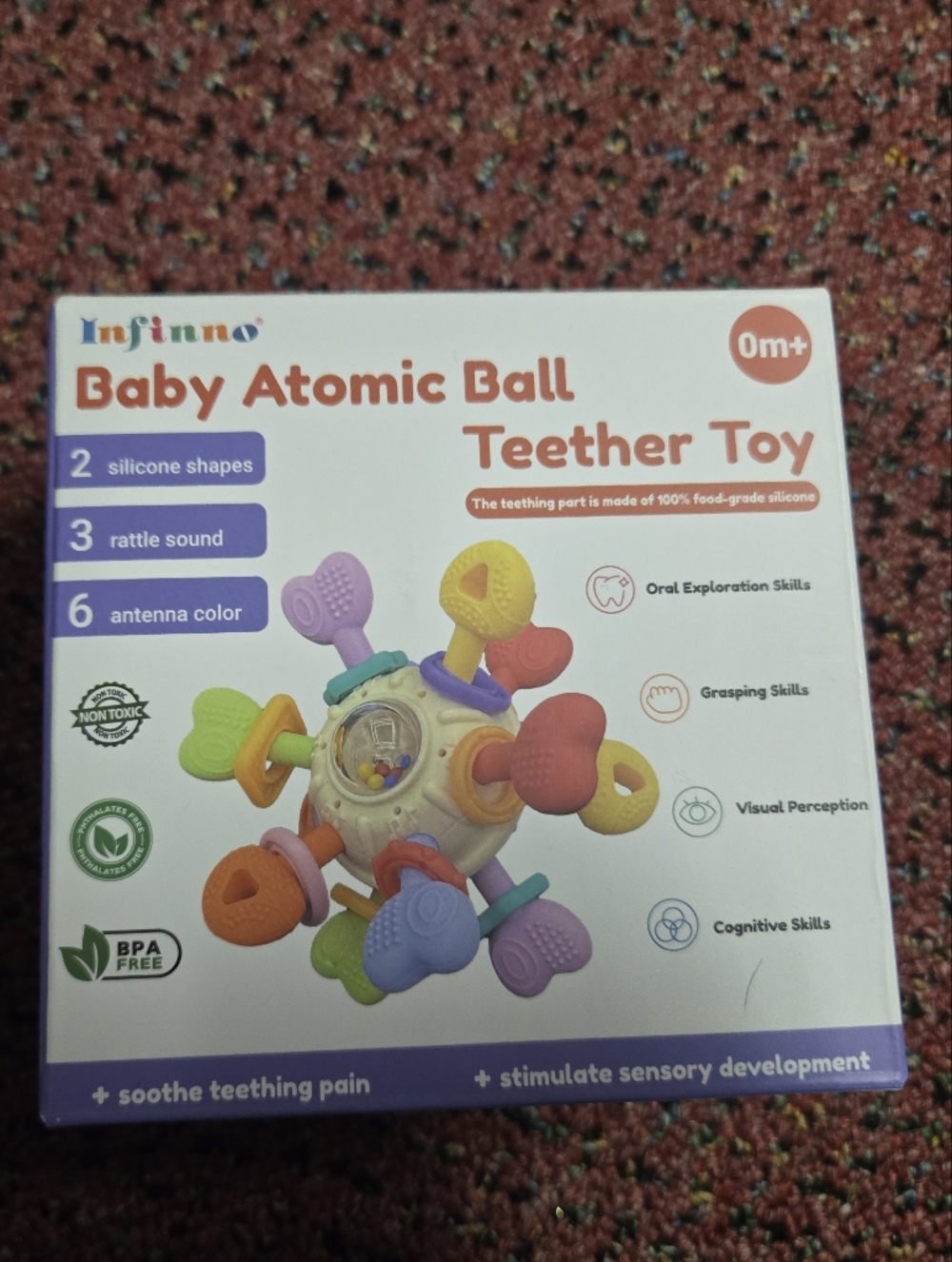 Baby Atomic Ball Teether Toy - Multicolor